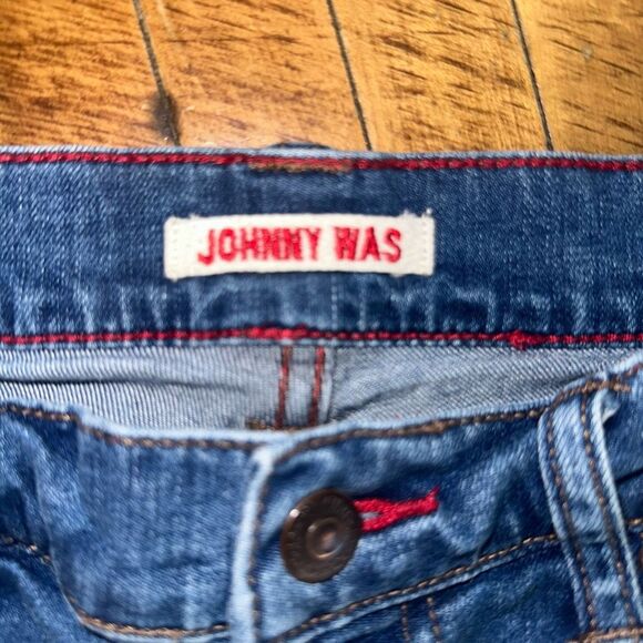 Johnny Was distressed ankle skinny size 25 luxe jeans - Picture 2 of 4